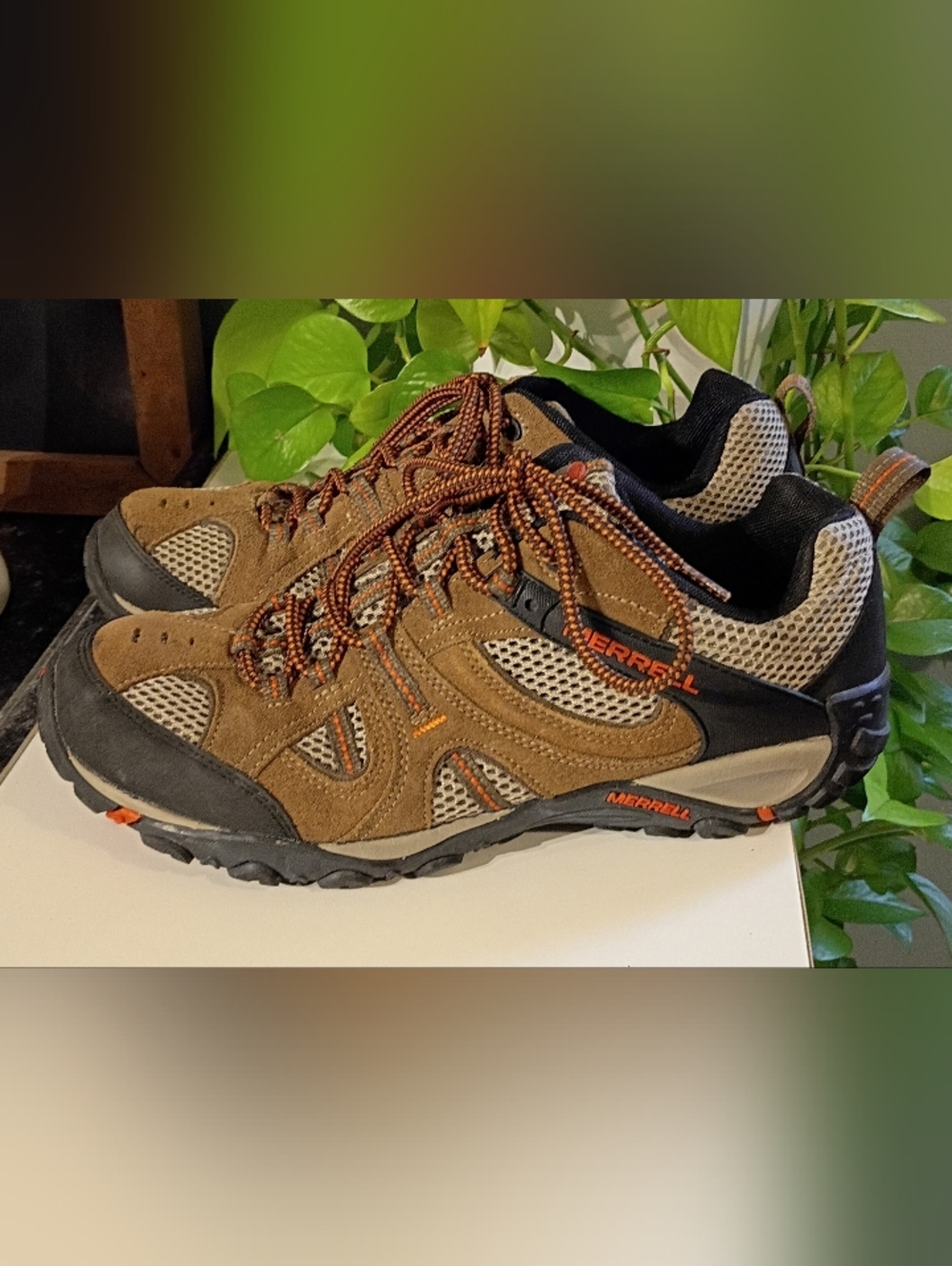 Merrell Men's Brown and Tan Trail Sneakers